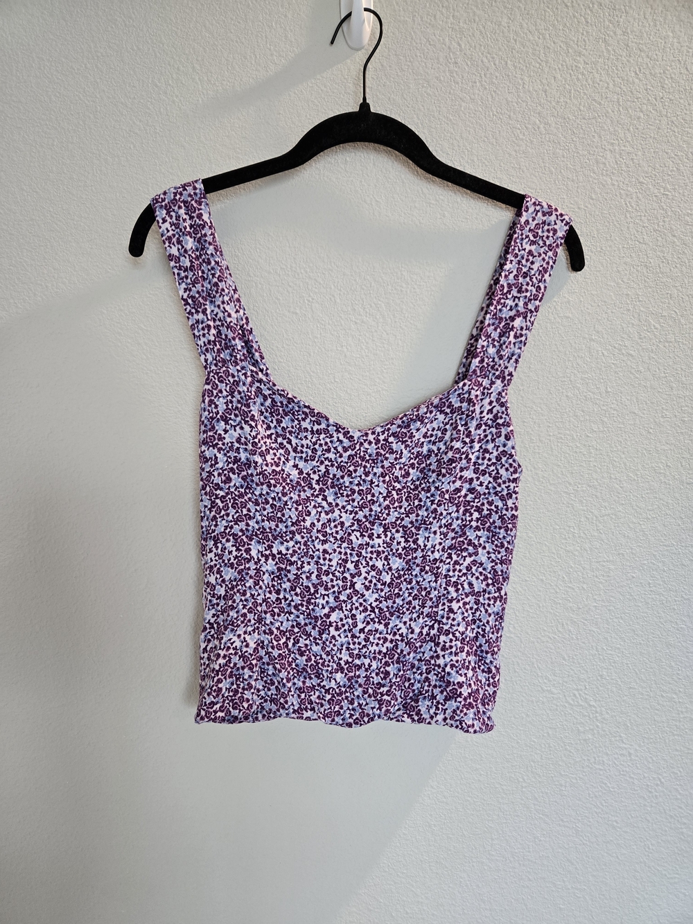 Reformation Hester Lilac Floral Square-Neck Tank Top